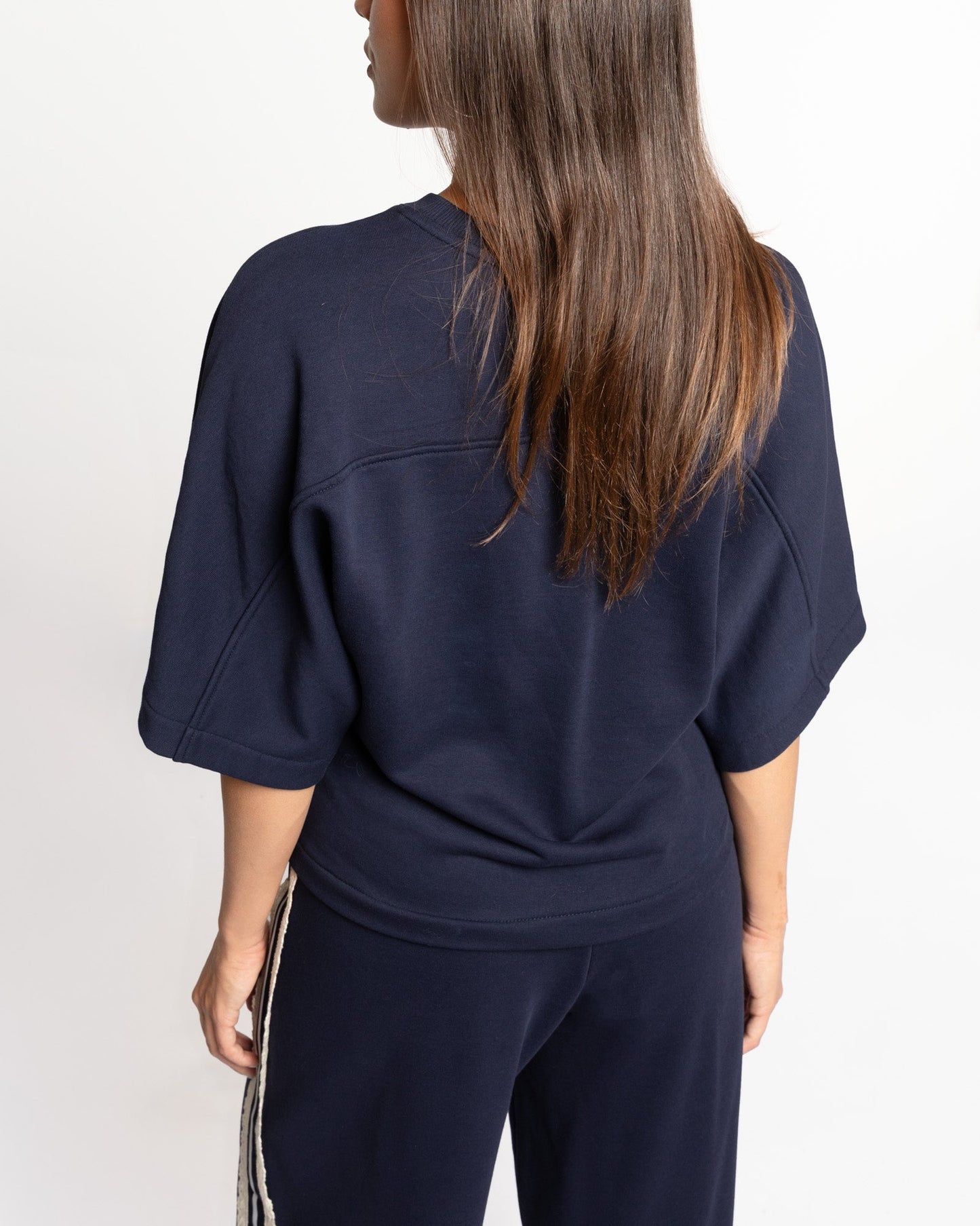 WIDE SLEEVE SWEAT TOP MARINEBLAUW