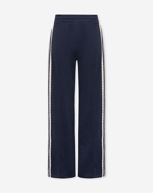 WIDE LEG LACE TAPE SWEAT PANTS MARINEBLAUW