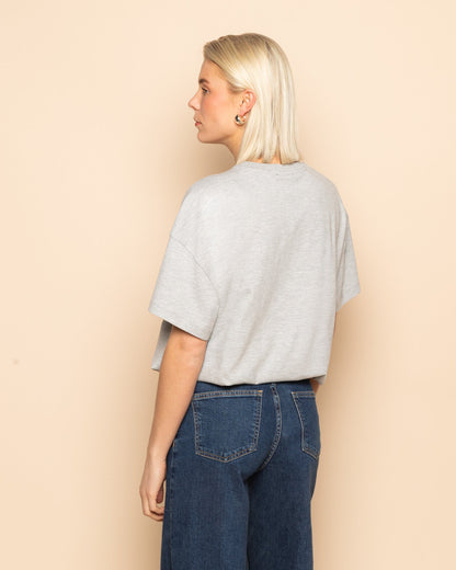 WILD ABOUT YOU OVERSIZED TEE GRIJS MELANGE