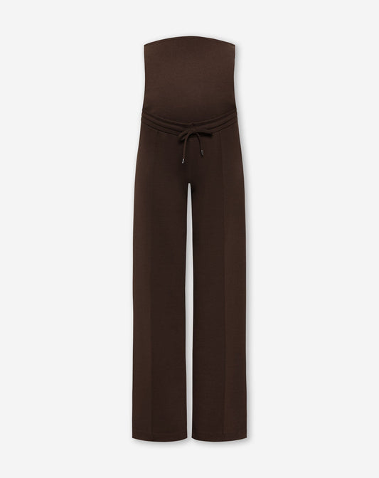 SCUBA PINTUCK PANTS MATERNITY PETITE BRUIN
