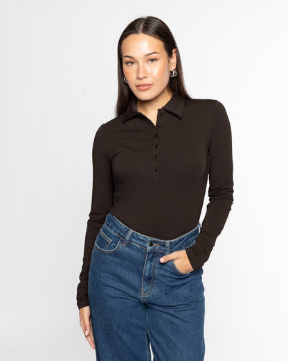 FITTED JERSEY POLO DONKERBRUIN