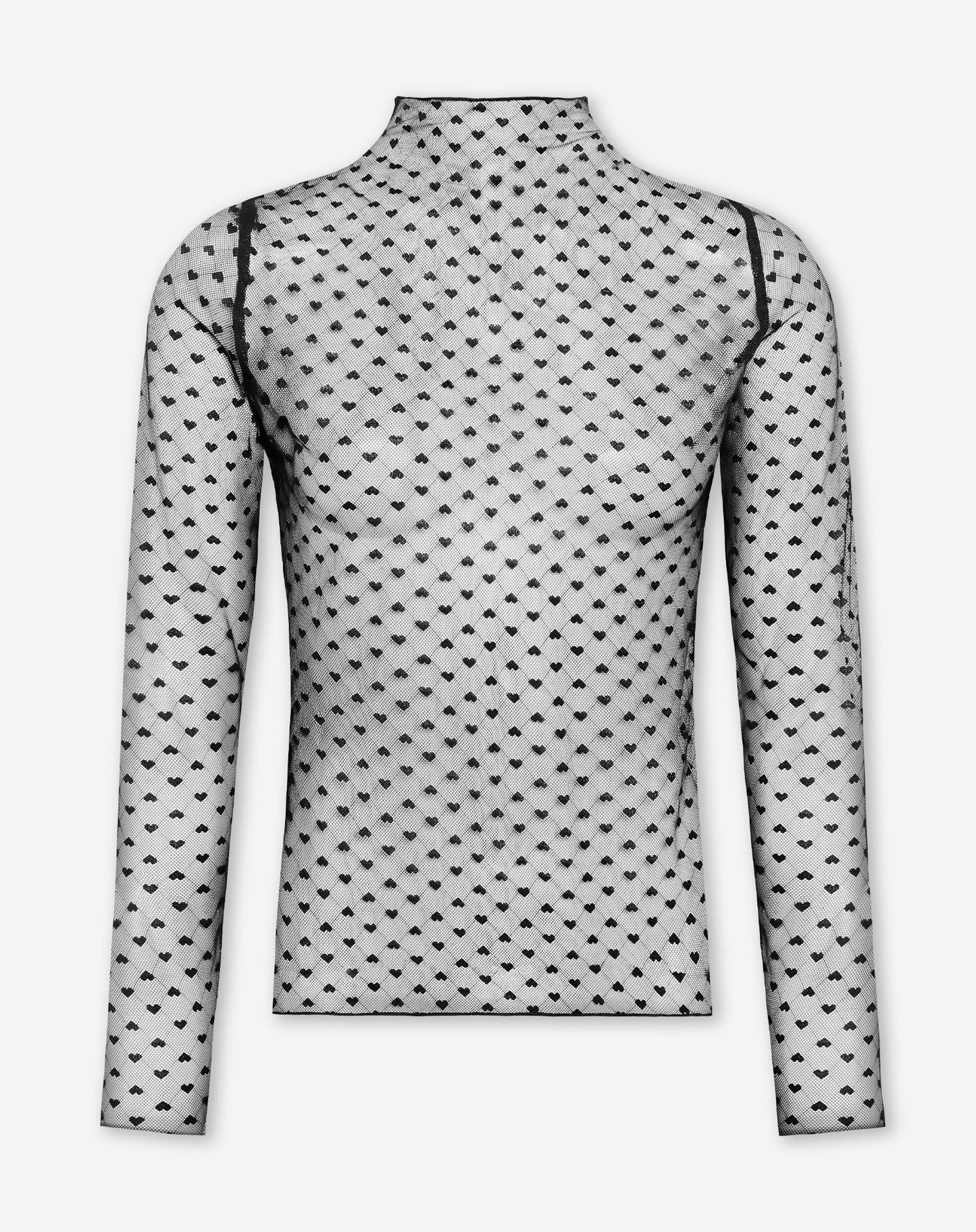 ALEXI HEART LACE TOP ZWART