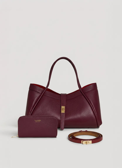 Set Eleganza Decisa | Mayfair in pelle Borgogna