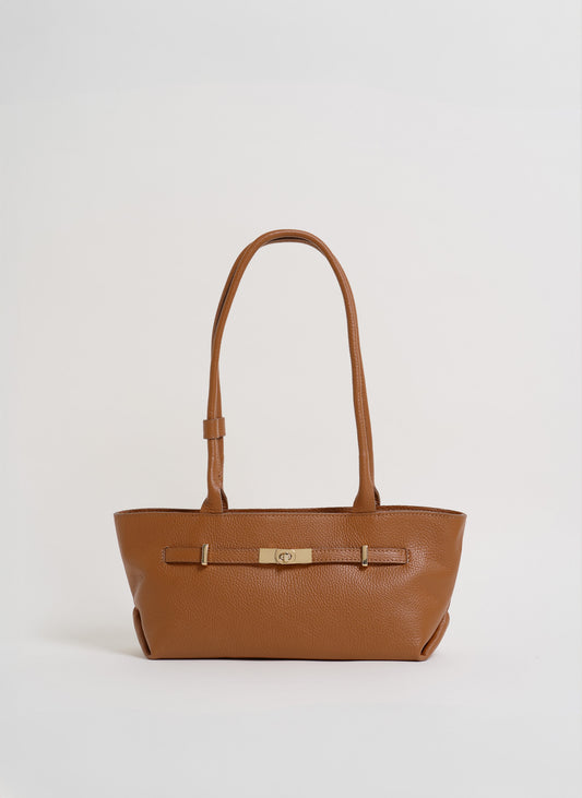 Borsa Lola in Pelle Togo Cuoio