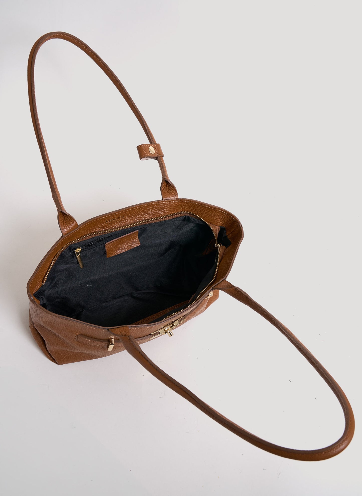 Borsa Lola in Pelle Togo Cuoio