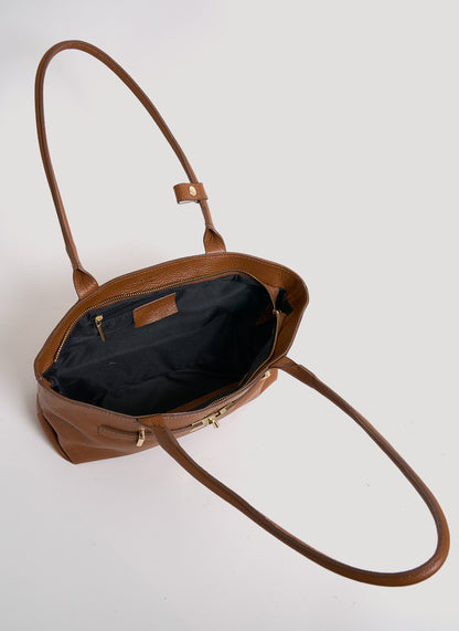 Borsa Lola in Pelle Togo Cuoio