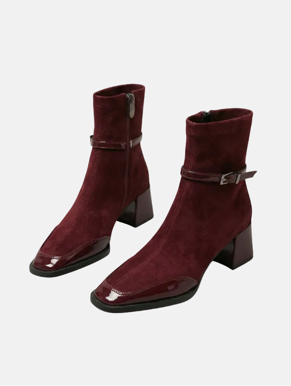 Botines de ante con tacón medio