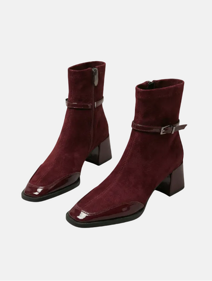 Botines de ante con tacón medio