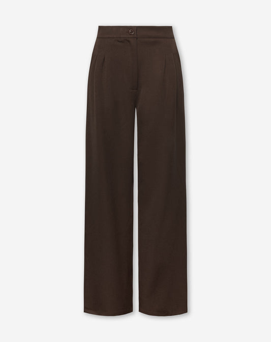 IRIS STRAIGHT LEG PANTALON DONKERBRUIN