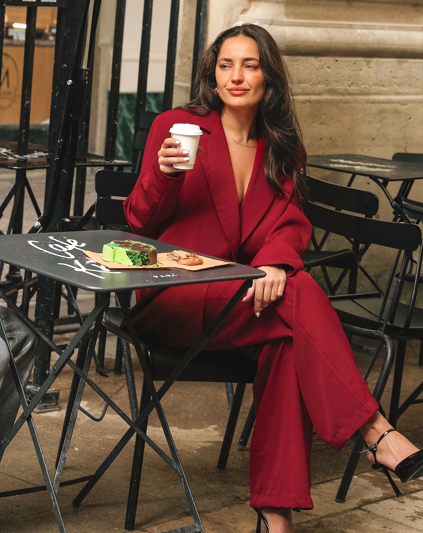 LIZZY STRAIGHT LEG PANTALON TALL BORDEAUX