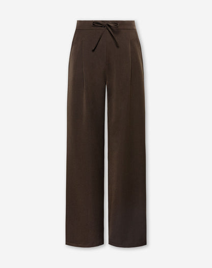 IRIS ELASTIC STRAIGHT LEG PANTALON DONKERBRUIN
