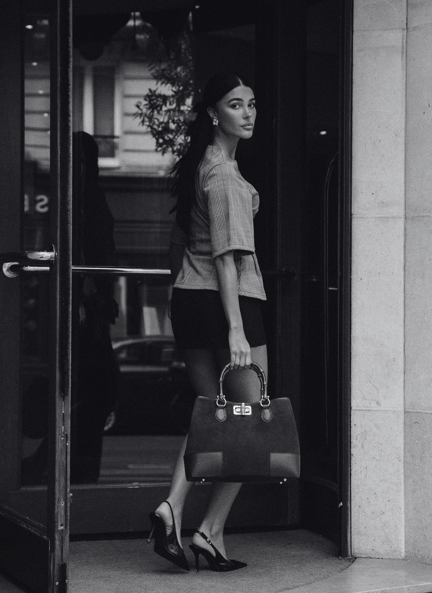 Borsa Bamboo Babe in Camoscio e Pelle Bordeaux