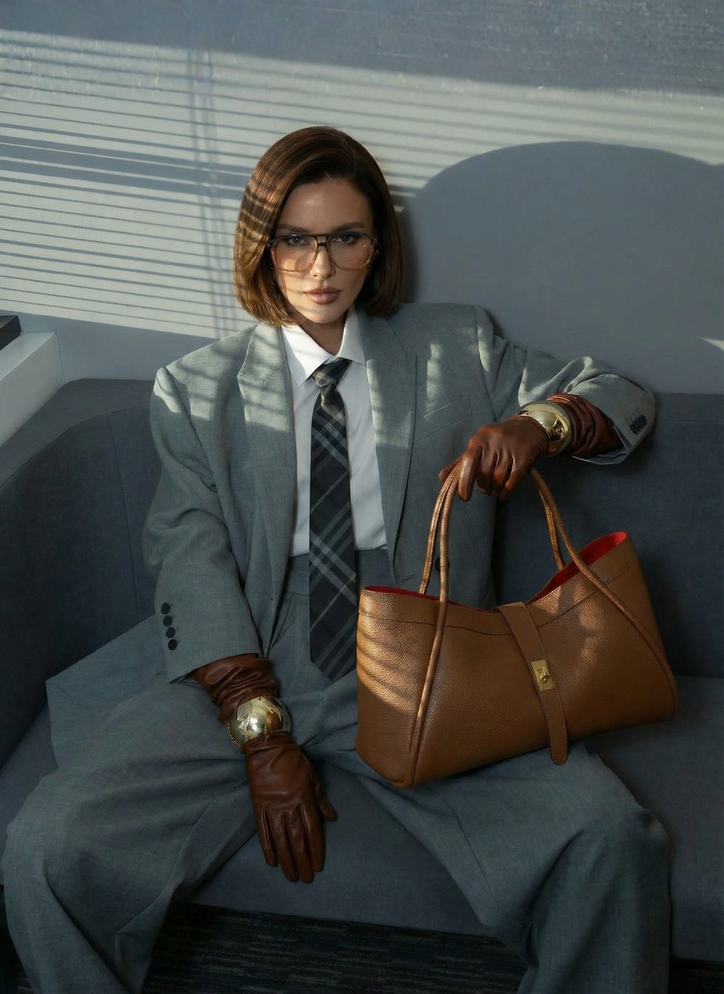 Borsa Mayfair in Pelle Togo Cuoio