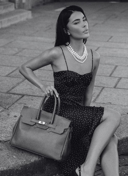 Borsa Elizabeth in Pelle Togo Blu Navy