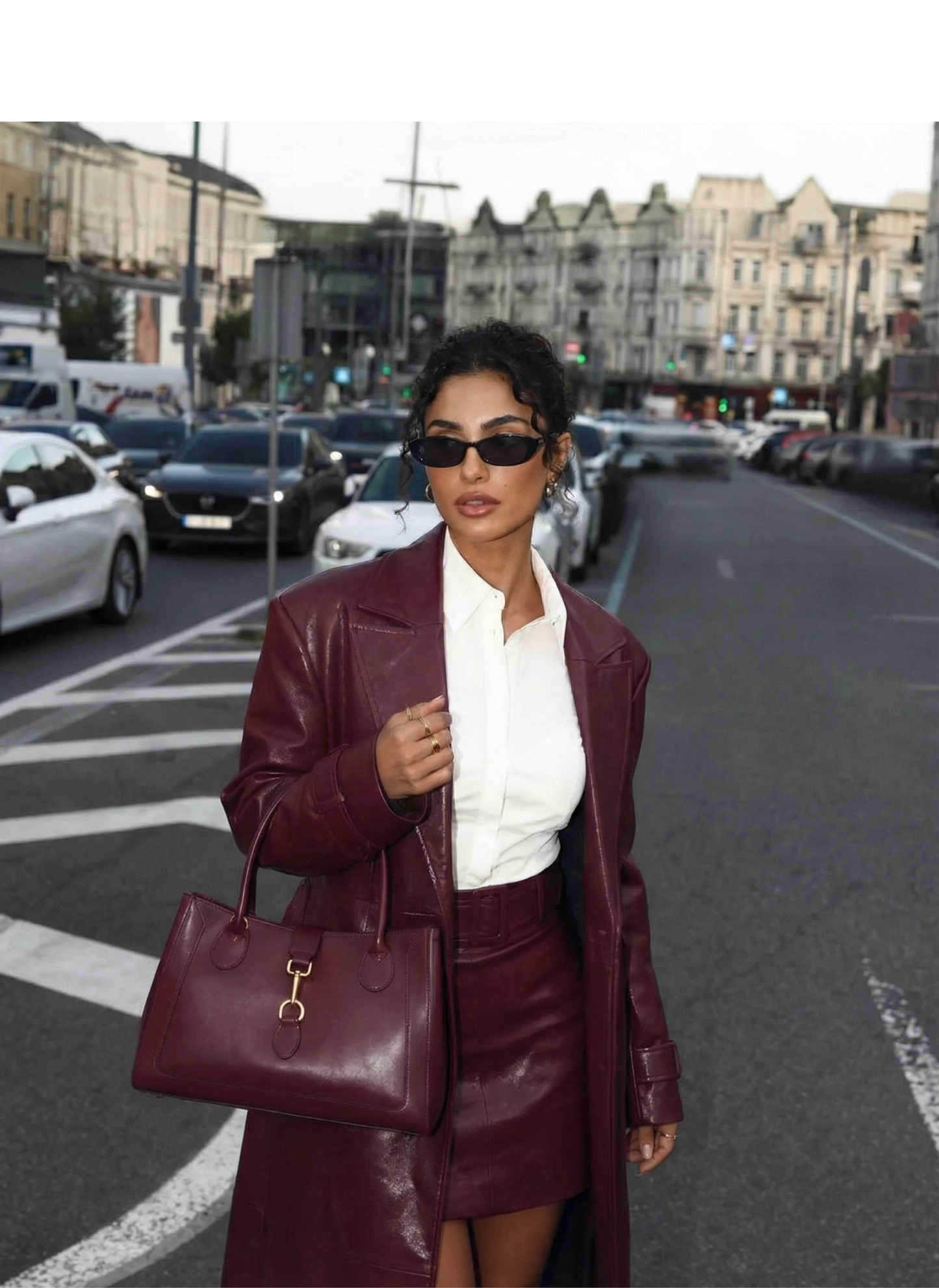 Borsa Chloe micro in pelle spazzolata Borgogna