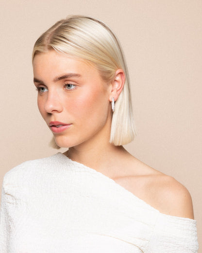 EVA DIAMOND SQUARE HOOP EARRING