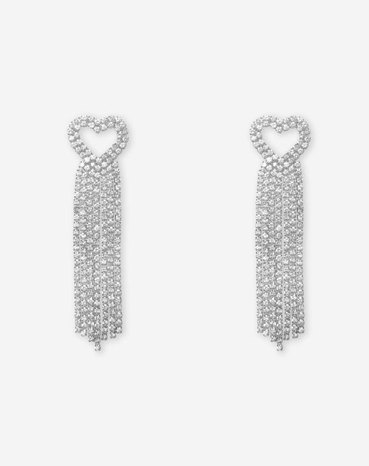 HEART DIAMOND DROP EARRINGS