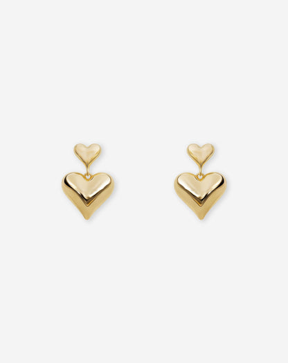 Pendientes corazón doble