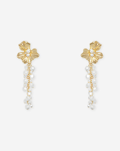 Pendientes de perlas florales