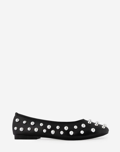 STUDDED FLATS ZWART