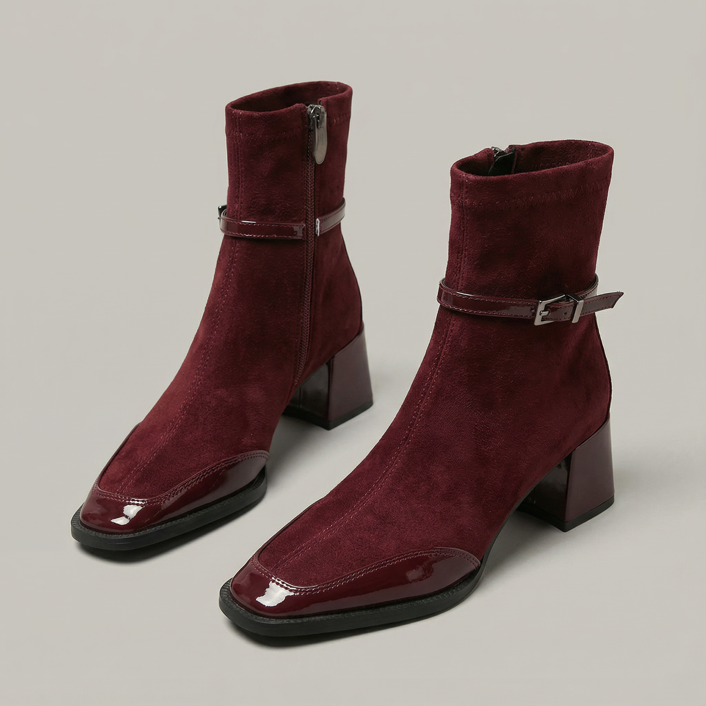 Botines de ante con tacón medio