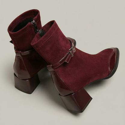 Botines de ante con tacón medio