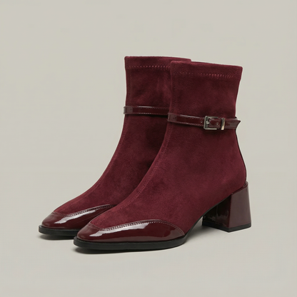 Botines de ante con tacón medio