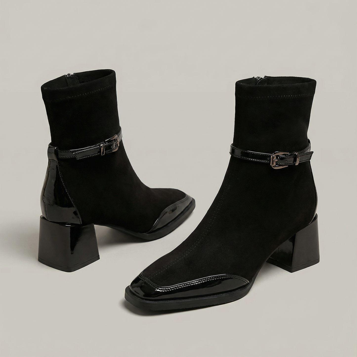 Botines de ante con tacón medio