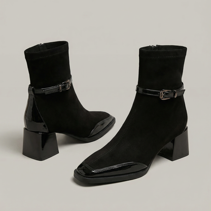 Botines de ante con tacón medio