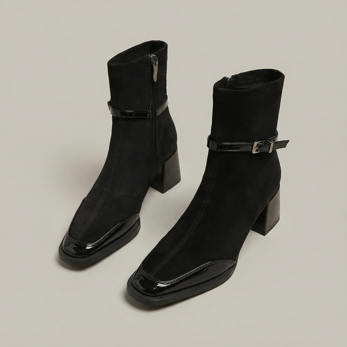 Botines de ante con tacón medio