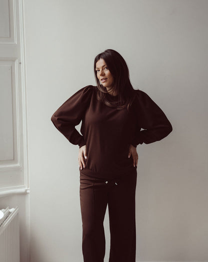 SCUBA PUFF SLEEVE SWEATER MATERNITY BRUIN