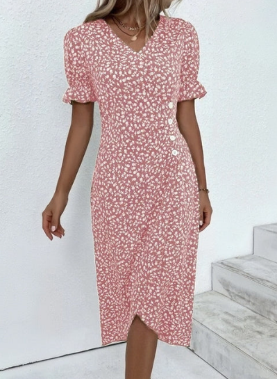 VESTIDO FORAL CON BOTONES
