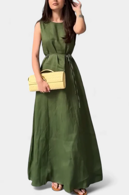 Vestido Suave sin Mangas con Lazo Ajustable