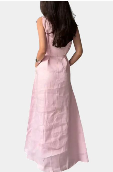 Vestido Suave sin Mangas con Lazo Ajustable