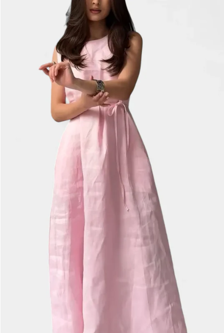 Vestido Suave sin Mangas con Lazo Ajustable