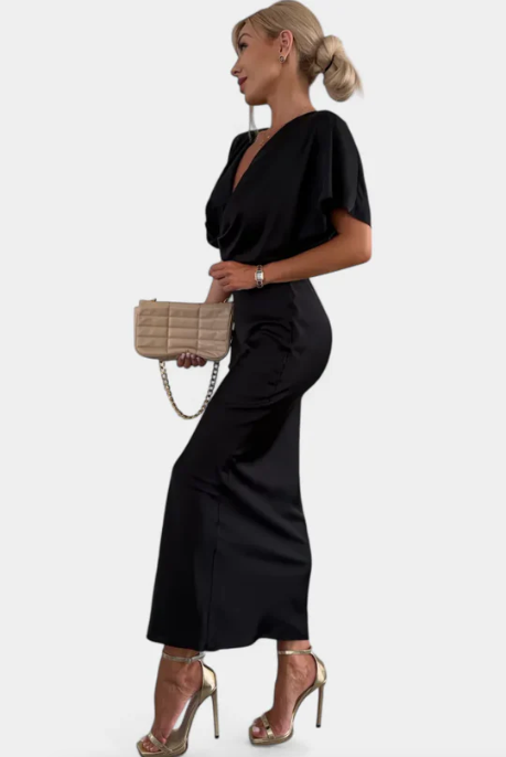 VESTIDO SUAVE CON NUDO CRUZADO