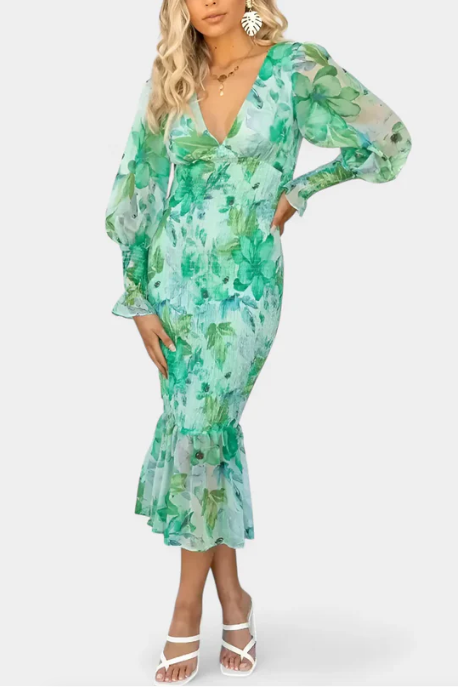 VESTIDO MIDI FLORAL