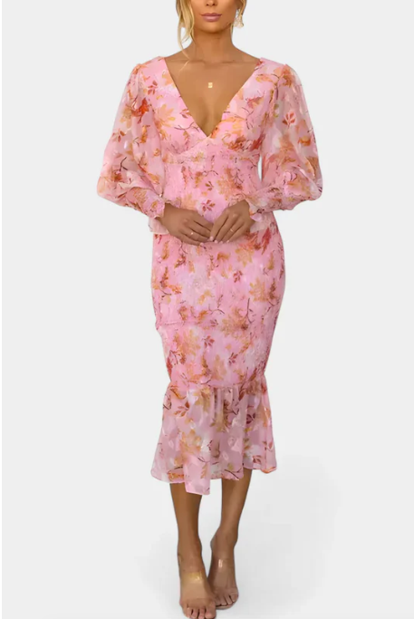 VESTIDO MIDI FLORAL