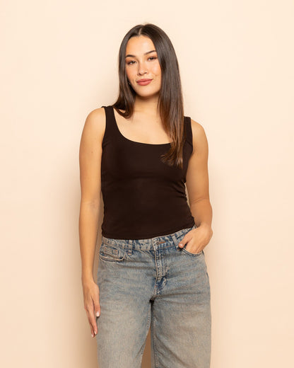 JOVIE TOP DONKERBRUIN
