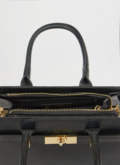 Borsa Grace in pelle Togo Nera