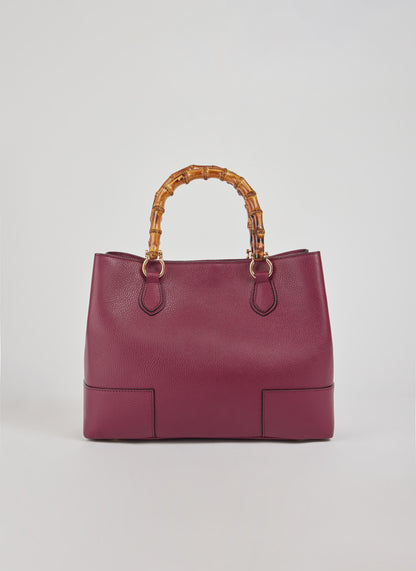 Borsa Bamboo Babe in pelle Dollaro Borgogna