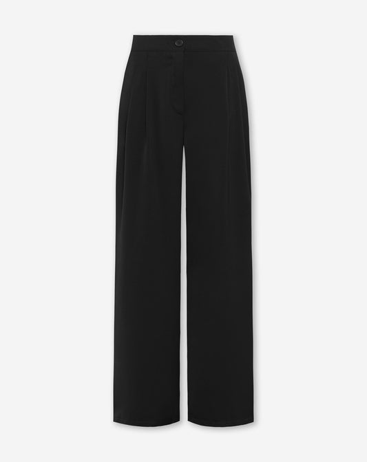 FLO WIDE LEG PLEAT PANTALON TALL ZWART