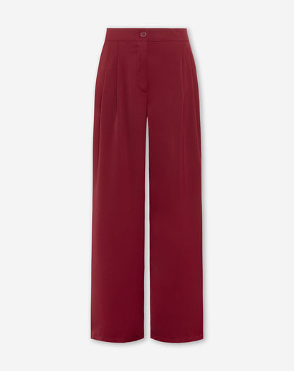 FLO WIDE LEG PLEAT PANTALON PETITE BORDEAUX