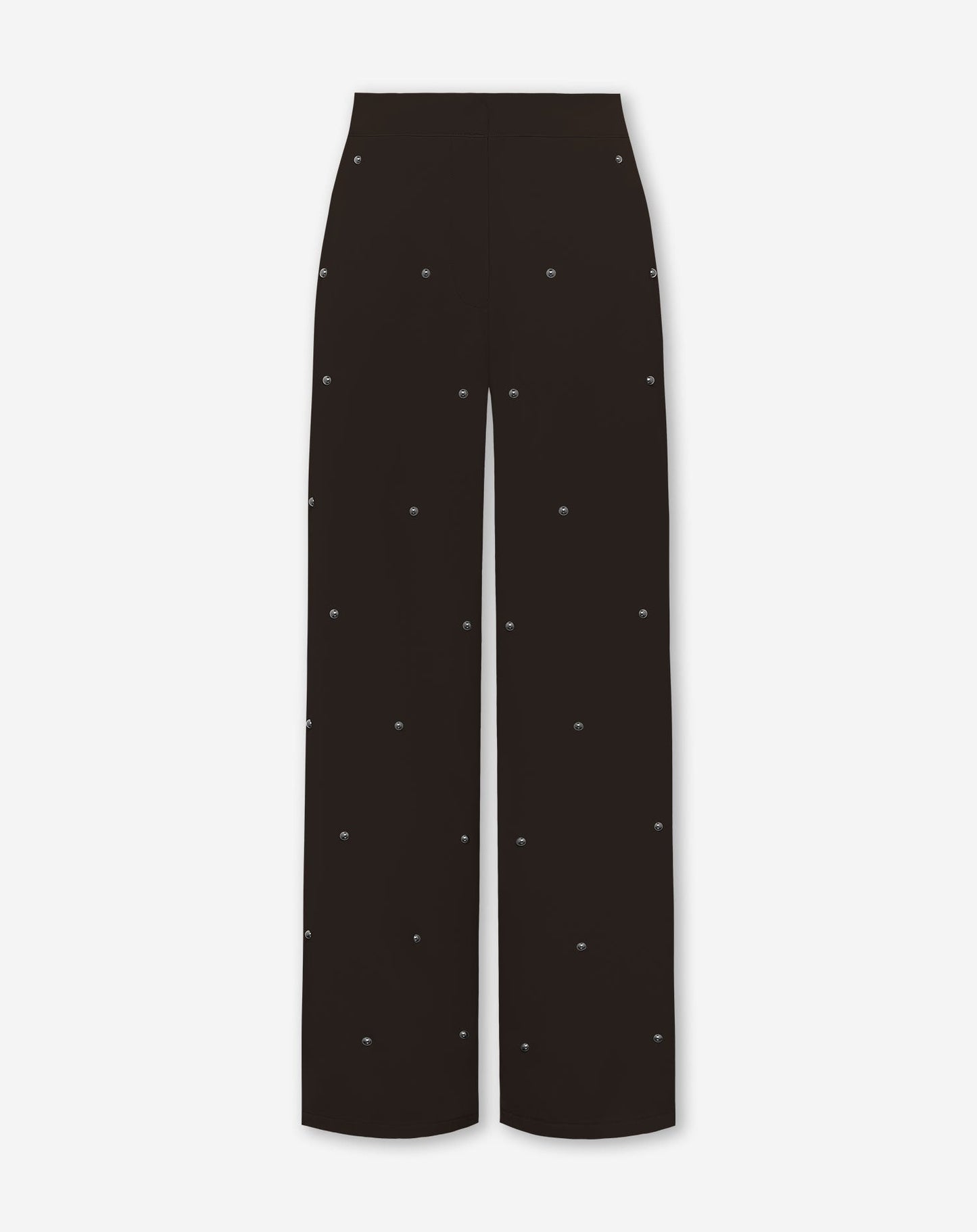 FLO BUBBLE STUD STRAIGHT LEG PANTALON DONKERBRUIN