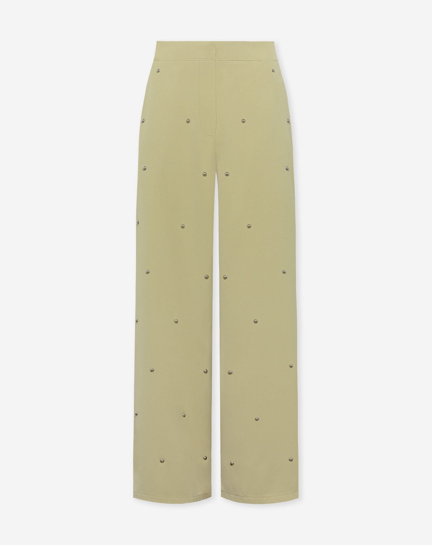 FLO BUBBLE STUD STRAIGHT LEG PANTALON  LICHT OLIJFGROEN