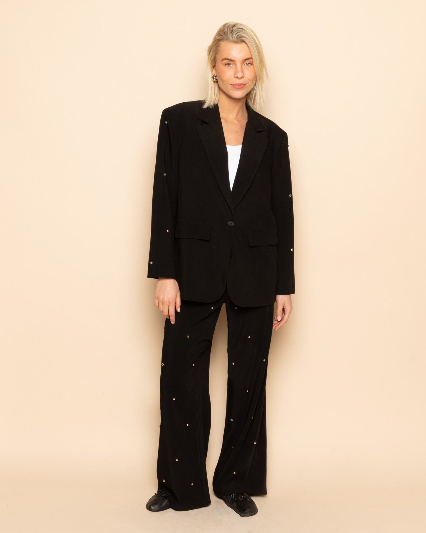 MAINE BUBBLE STUD BLAZER ZWART