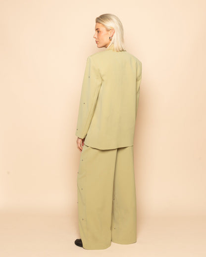 FLO BUBBLE STUD STRAIGHT LEG PANTALON  LICHT OLIJFGROEN