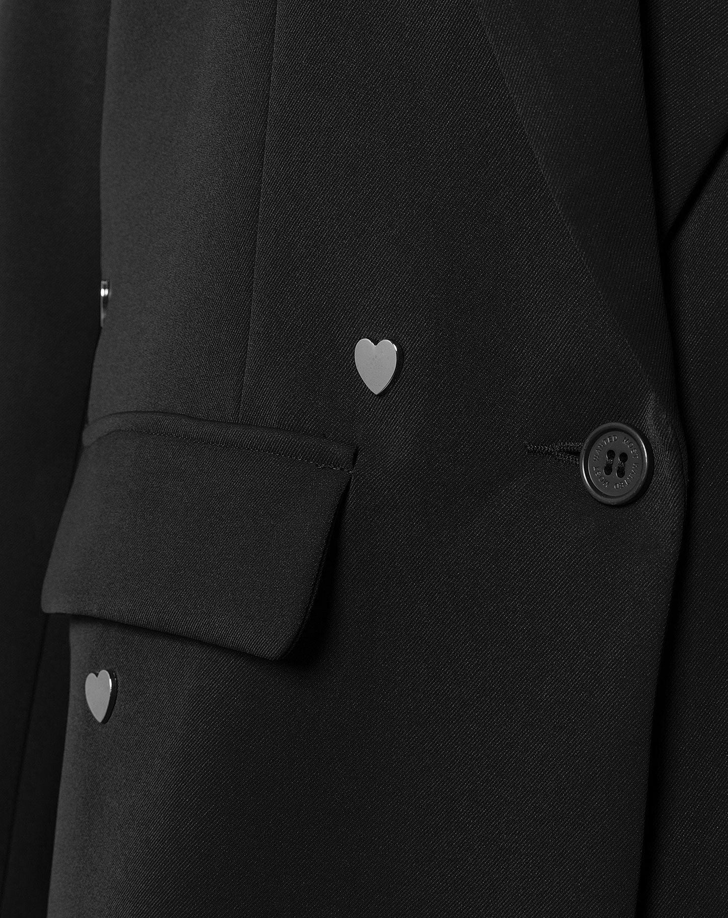 FLO HEART STUD BLAZER ZWART