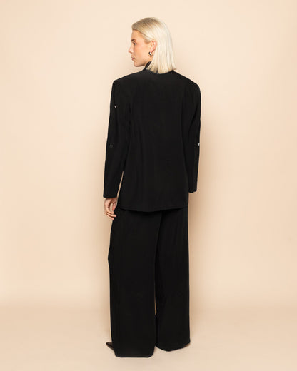 FLO WIDE LEG PLEAT PANTALON TALL ZWART