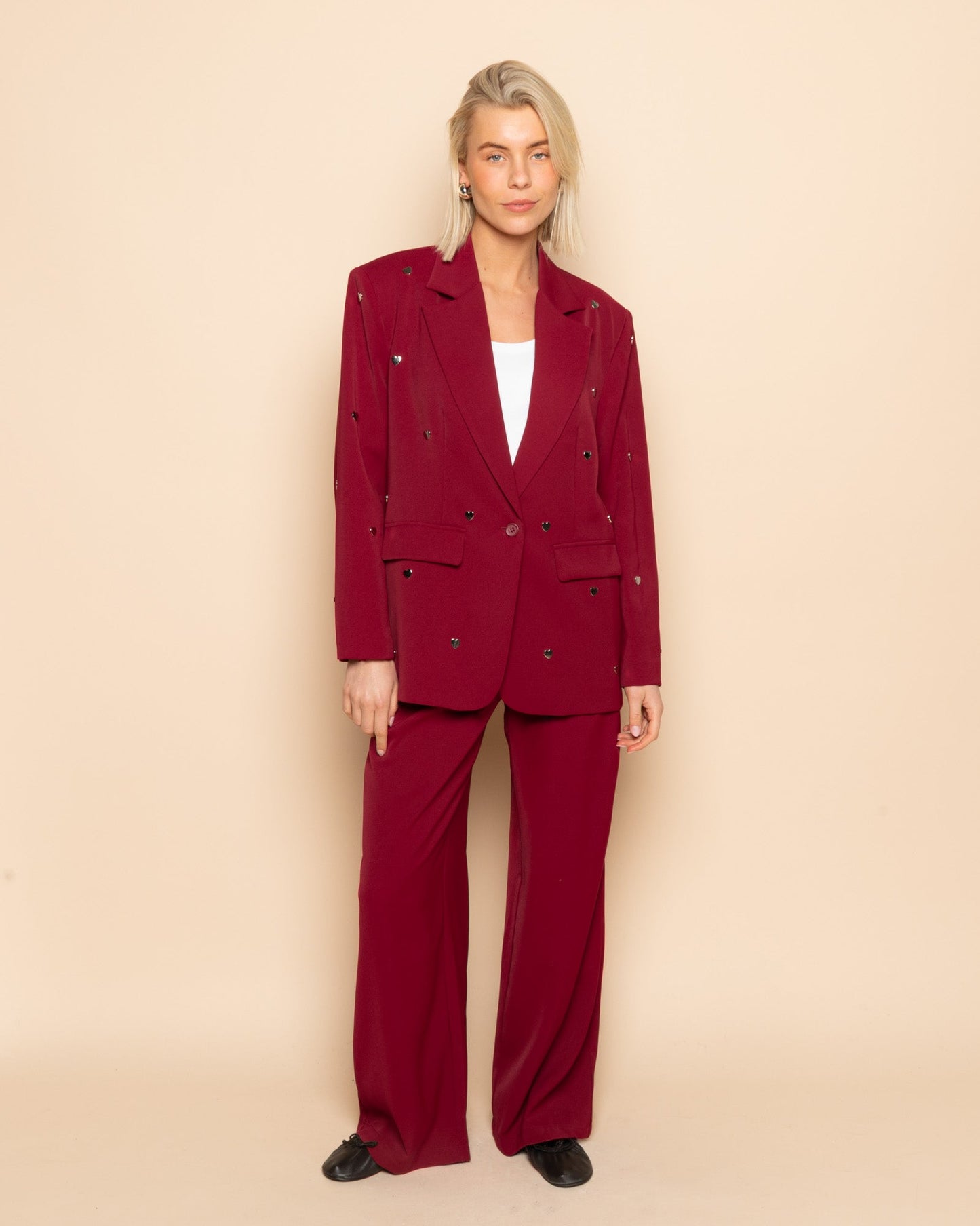 FLO HEART STUD BLAZER BORDEAUX